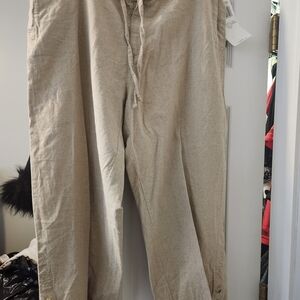Womens' Columbia Capri Drawstring Linen-Blend Pants - XL  NWT